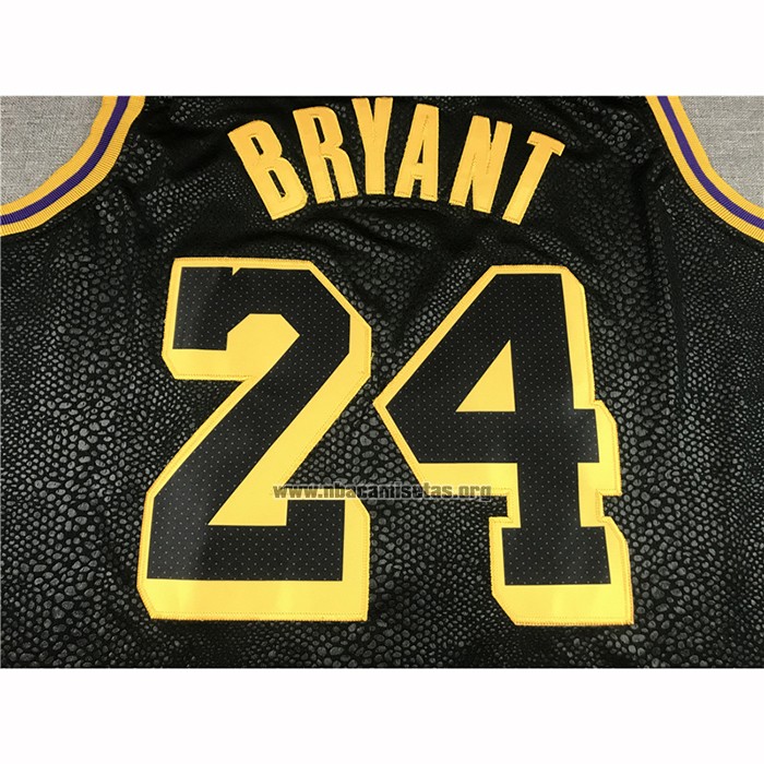 Camiseta Los Angeles Lakers Kobe Bryant NO 8 24 Black Mamba Negro